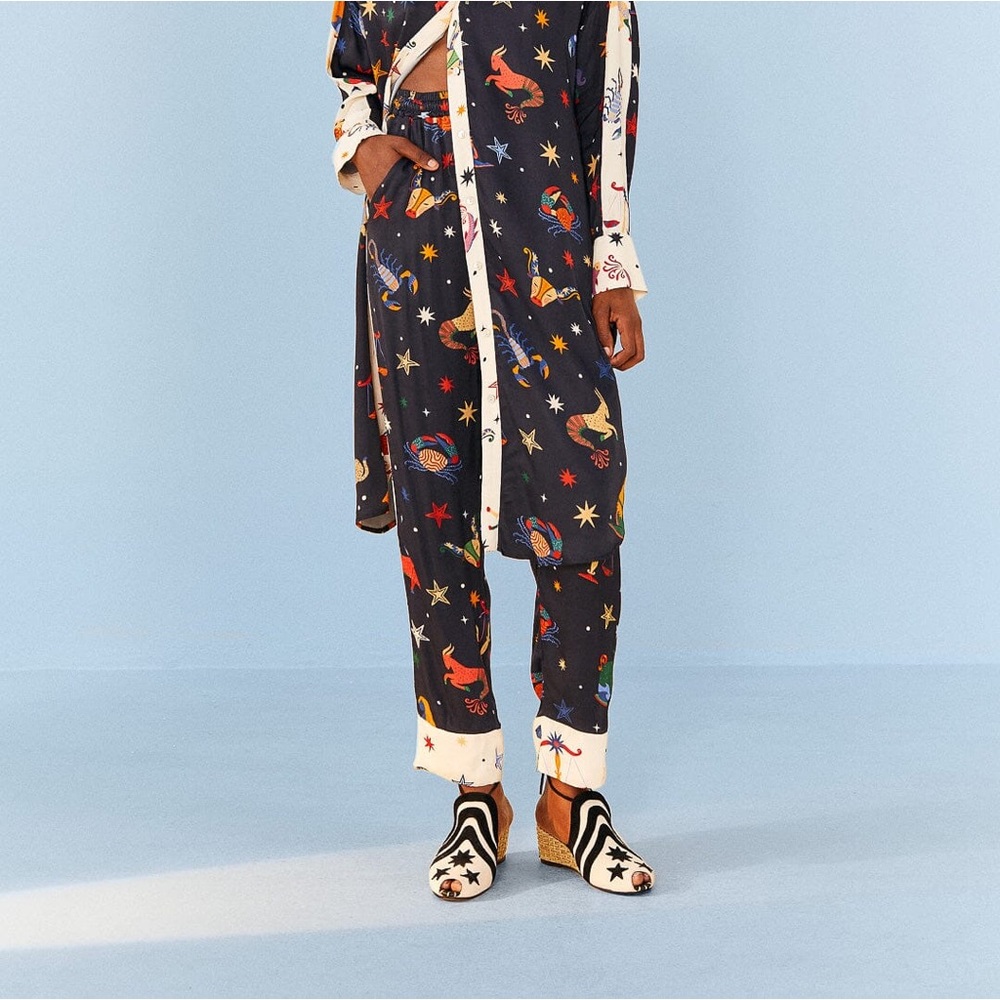 NWT Farm Rio Zodiac Lenzing™ Ecovero™ Viscose Pants 🖤💙